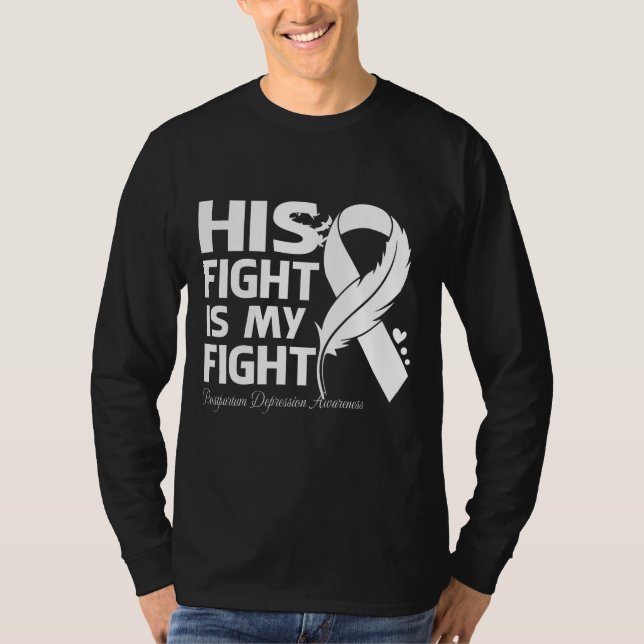 T-shirt Son combat est ma lutte contre la déPRESSION post- (Devant)