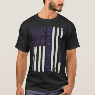 T-shirt Son combat est mon combat Alzheimer Sensibilisatio