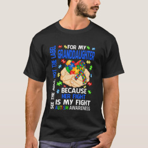 T-shirt Son combat est mon combat Bleu Petite-fille Autism