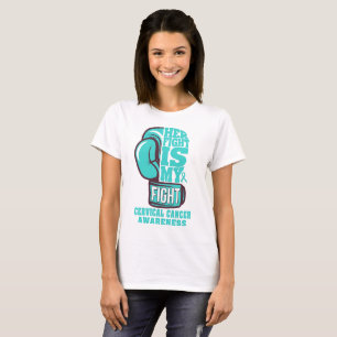 T-shirt Son combat est Mon combat Boxe Gant Cancer du col