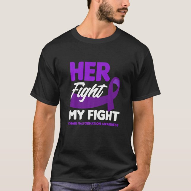 T-shirt Son Combat Est Mon Combat Chiari Malformation Awar (Devant)