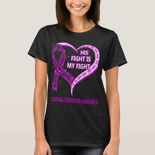 T-shirt Son Combat Est Mon Combat Chiari Malformation Awar (Devant)