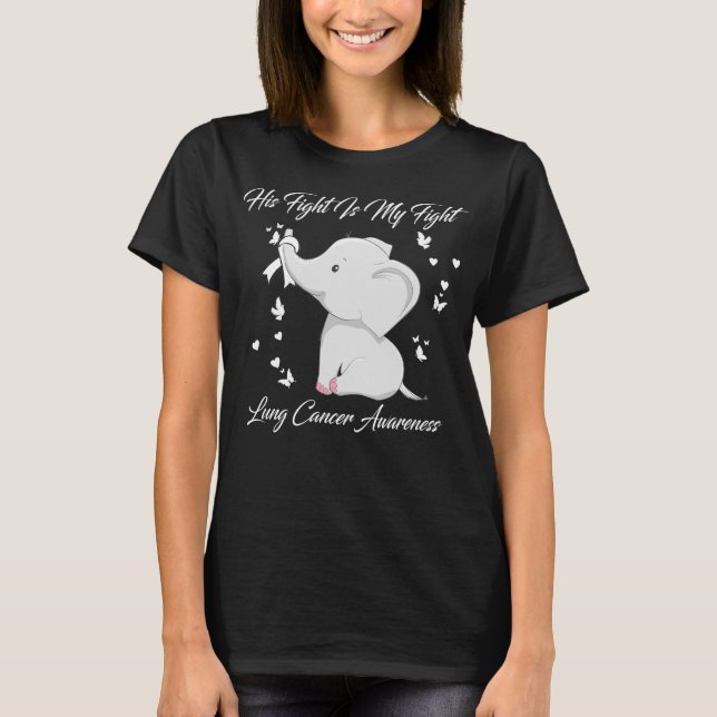 T-shirt Son Combat Est Mon Combat Contre Le Cancer Du Poum (Devant)