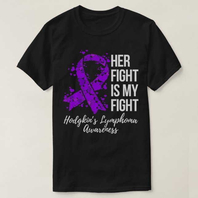 T-shirt Son combat est mon combat Hodgkinu2019s Lymphoma A (Design devant)