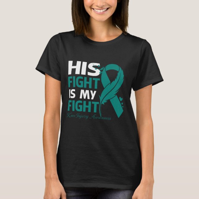 T-shirt Son combat est mon combat KNEE INJURY SENSIBILISAT (Devant)