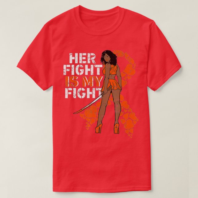 T-shirt Son Combat Est Mon Combat Leucémie Melanine Warrio (Design devant)