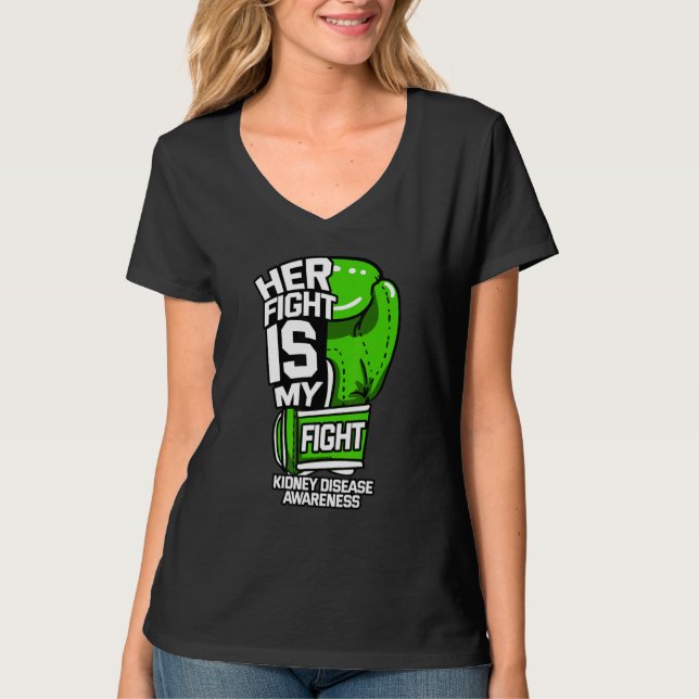 T-shirt Son Combat Est Mon Combat Maladie Du Rein Dialyse  (Devant)