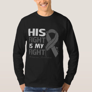 T-shirt Son combat est mon combat MELANOMA SENSIBILISATION