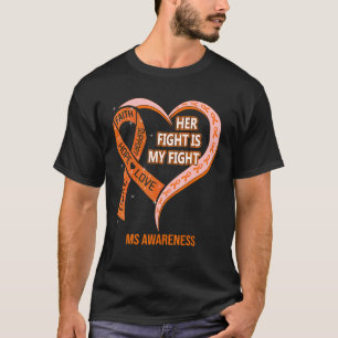 T-shirt Son combat est mon combat MS Sensibilisation Ruban
