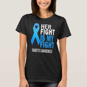 T-shirt Son combat est Mon combat porter bleu Diabète Sens