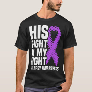 T-shirt Son Combat Est Mon Combat Purple Ribbon Epilepsie 