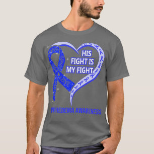 T-shirt Son combat est mon combat Ribbon Heart Lymphedema 