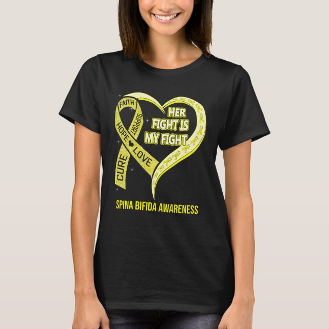 T-shirt Son combat est mon combat Spina Bifida Sensibilisa (Devant)