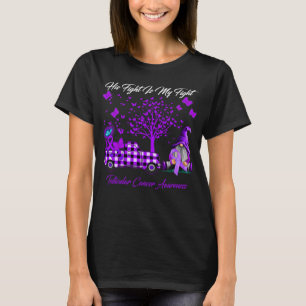 T-shirt Son combat est mon combat Testicule Cancer Sensibi