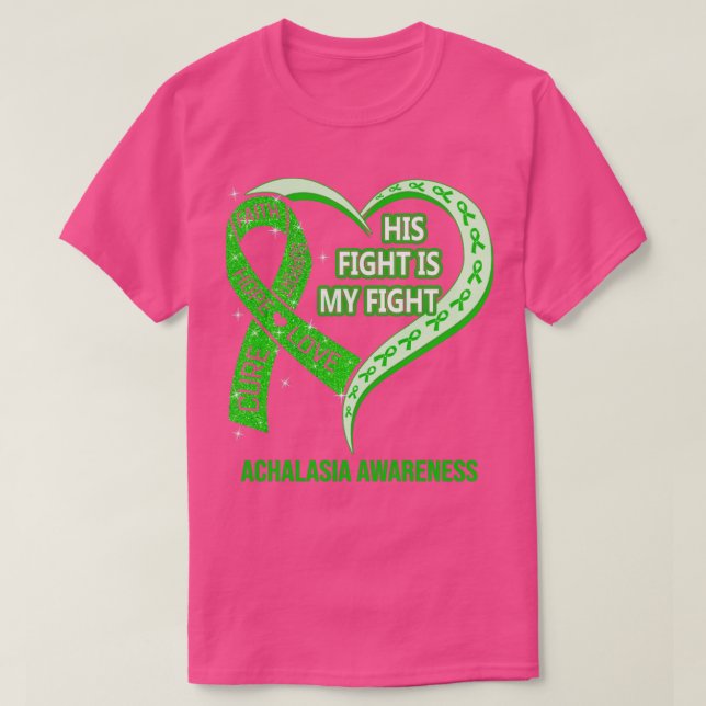 T-shirt Son Combat Est Mon Combattre Ribbon Heart Achalasi (Design devant)