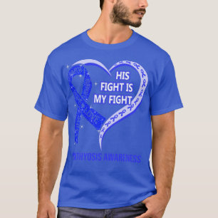 T-shirt Son Combat Est Mon Combattre Ribbon Heart Ichthyos