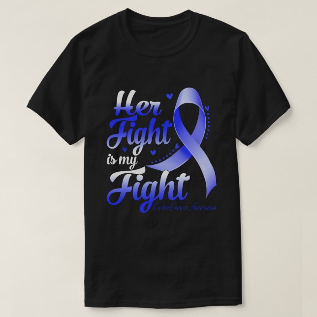 T-shirt Son combat est mon mois de lutte contre le cancer  (Design devant)