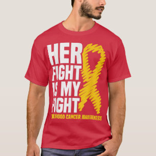 T-shirt Son Combat Est Mon Ribbon Lutte Cancer Enfance Awa