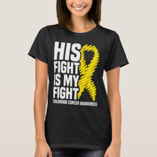 T-shirt Son Combat Est Mon Ribbon Lutte Cancer Enfance Awa