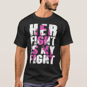 T-shirt Son combat est mon rose de conscience de cancer du