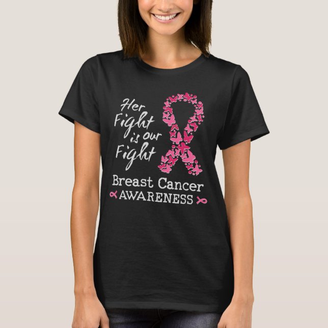 T-shirt Son combat est notre combat Conscience du cancer d (Devant)