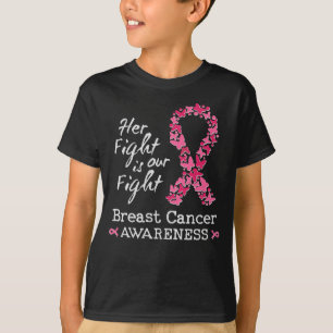 T-shirt Son combat est notre combat Conscience du cancer d