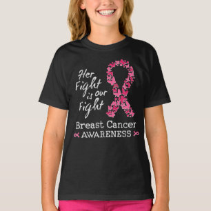 T-shirt Son combat est notre combat Conscience du cancer d