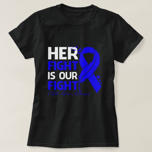 T-shirt Son combat est notre combat contre la maltraitance (Design devant)