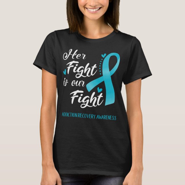T-shirt Son combat est notre combat contre la toxicomanie (Devant)