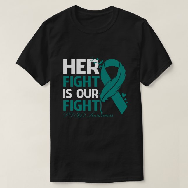 T-shirt Son combat est notre combat PTSD SENSIBILISATION R (Design devant)