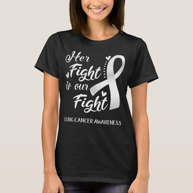 T-shirt Son combat est notre lutte contre le cancer du pou (Devant)