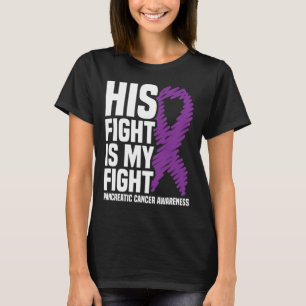 T-shirt Son combat Mon combat le ruban pourpre cancer panc