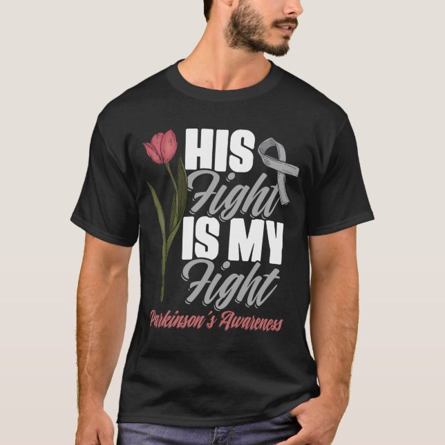 T-shirt Son combat My Fight PD Tulips Parkinson's Disease  (Devant)