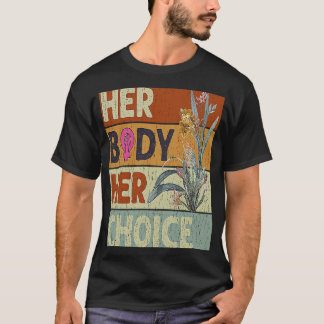 T-shirt Son Corps Son Choix Feministe Femme Florale Femini