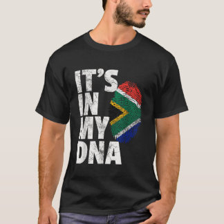 T-shirt SON DANS MON ADN Afrique du Sud Drapeau Hommes Fem