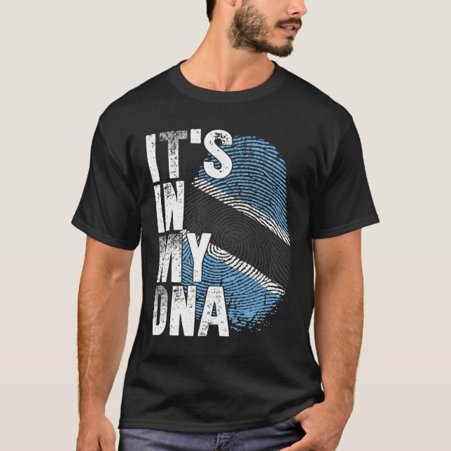 T-shirt SON DANS MON ADN Botswana Drapeau Motswana Racines (Devant)