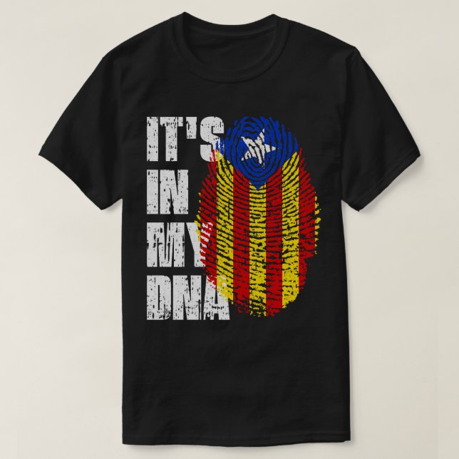 T-shirt SON DANS MON ADN Catalogne Drapeau Catalan (Design devant)