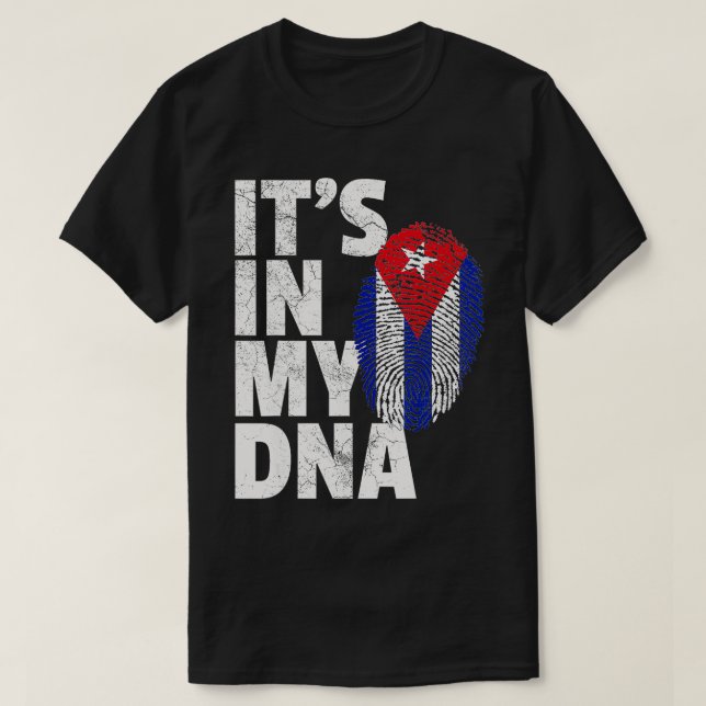T-shirt SON DANS MON ADN Cuba Fierté drapeau Cuba Racines  (Design devant)