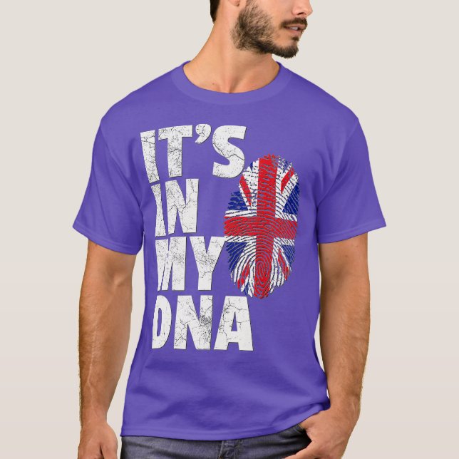 T-shirt SON DANS MON ADN Drapeau britannique Angleterre Ro (Devant)
