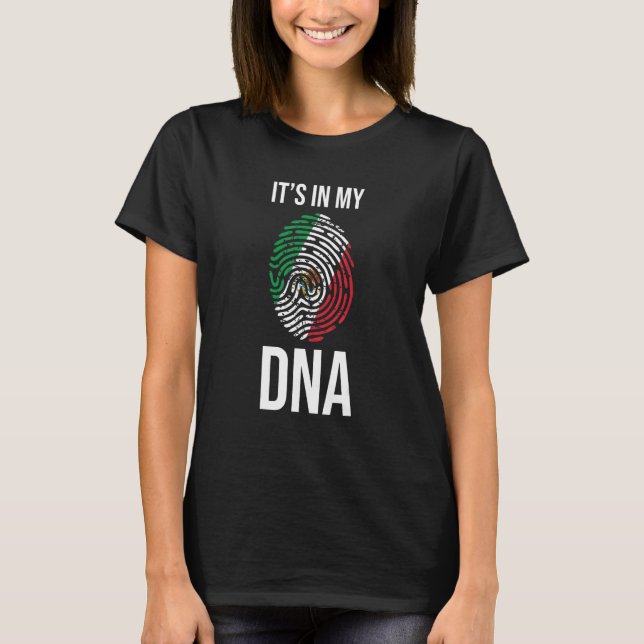 T-shirt Son Dans Mon Adn Drapeau Mexicain Empreinte Hispan (Devant)