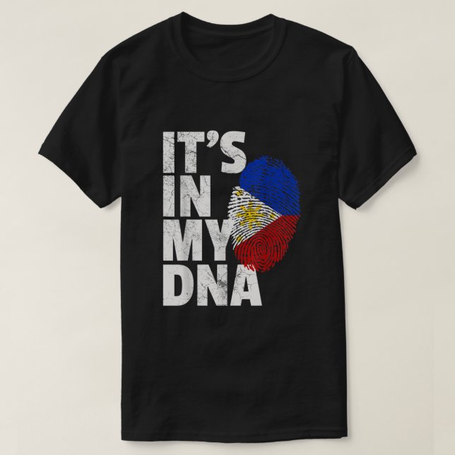 T-shirt SON DANS MON ADN Drapeau philippin Philippines Pri (Design devant)
