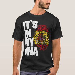 T-shirt SON DANS MON ADN Espagne Drapeau Hommes Femmes Enf