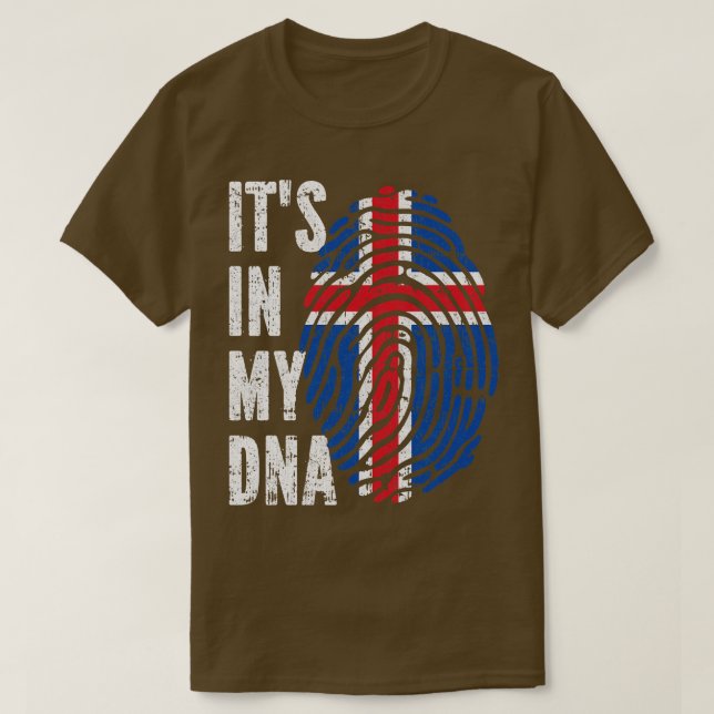 T-shirt SON DANS MON ADN Islande Drapeau Hommes Femmes Enf (Design devant)