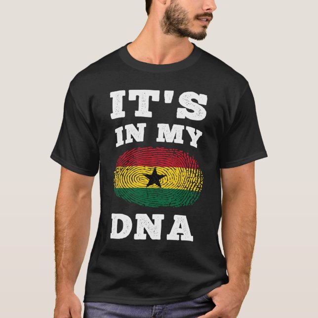 T-shirt Son Dans Mon ADN Le Ghana Drapeau Le Ghana (Devant)