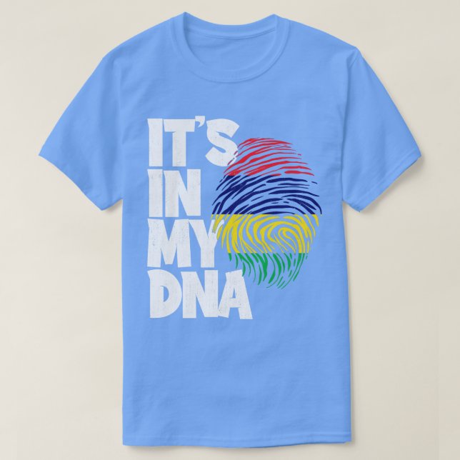 T-shirt SON DANS MON ADN Maurice Drapeau Hommes Femmes Enf (Design devant)