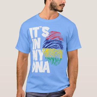 T-shirt SON DANS MON ADN Maurice Drapeau Hommes Femmes Enf