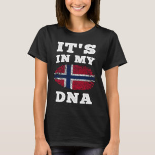 T-shirt Son Dans Mon ADN Norvège Drapeau Norvégien