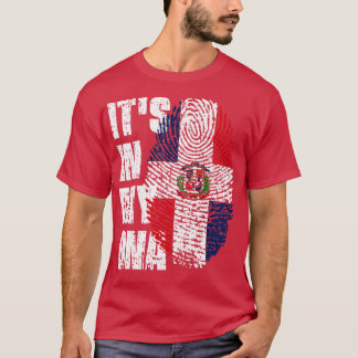 T-shirt SON DANS MON ADN République Dominicaine Drapeau ga