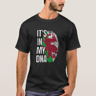 T-shirt Son Dans Mon Dna Welsh Drapeau Galles Empreinte