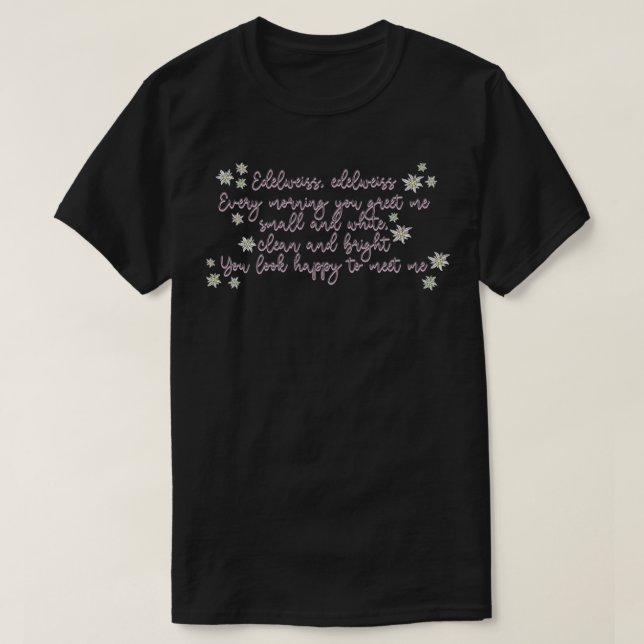 T-shirt Son de la musique Edelweiss Lyrics Sticker (Design devant)